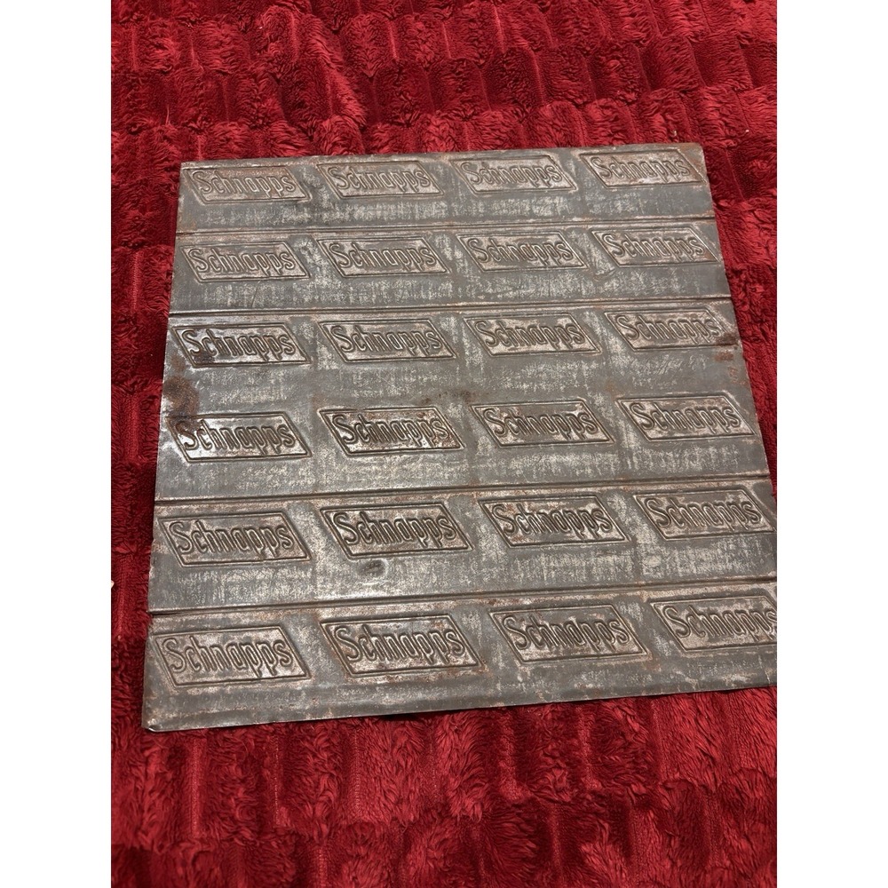 Schnapps Chewing Tobacco Stamp Plug Stamp Imprint Plate 12x12 Man Cave (see des)